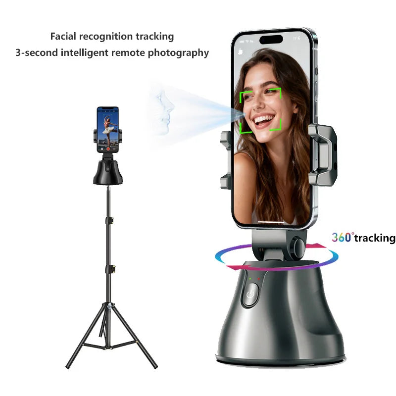 AI automatic face and body tracking phone holder/download APP, 360° rotating tracking tripod, intelligent shooting bracket