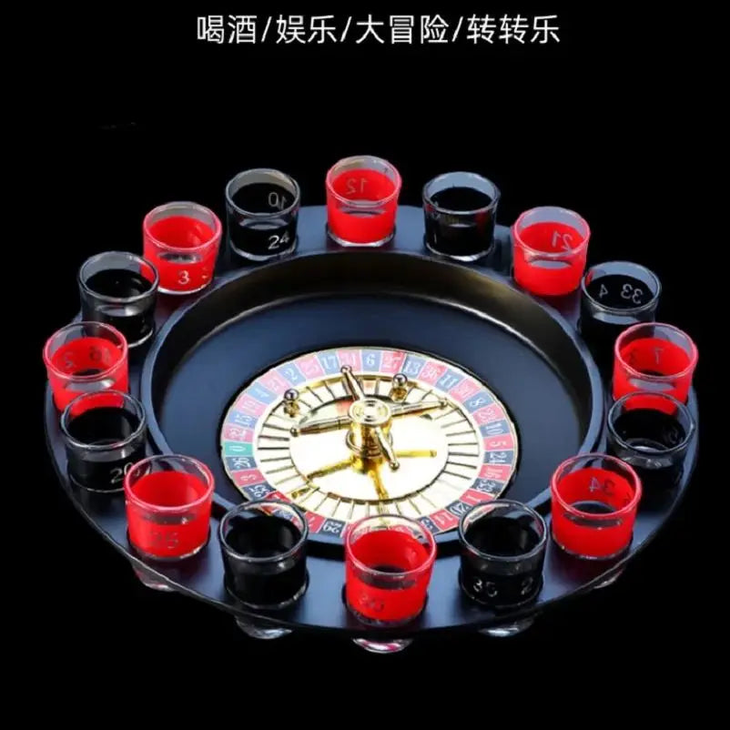 Bar Funny Tools Russia Turntable Shot Glass Drinking Game 16 Shot Glasses Set Bar Swivel Plate
