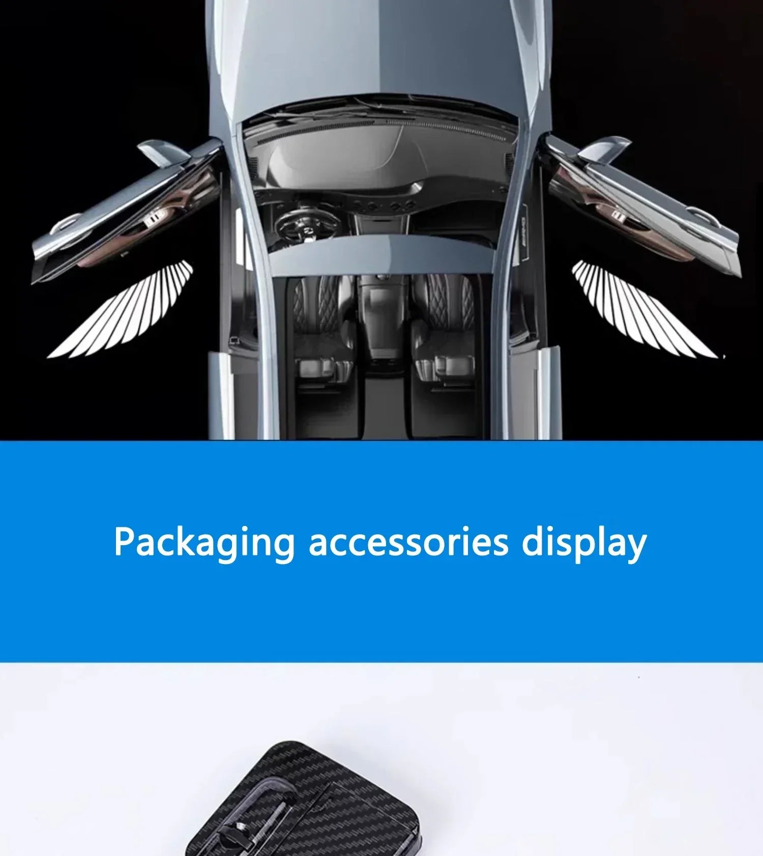 2Pcs Car Angel Wings Wireless Car Door Welcome Courtesy Shadow Projector Lamp LED HD Logo Light Cars Accessories