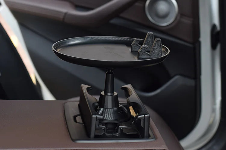 360° Adjustable Car Cup Holder Tray & Phone Mount Expander For Car, Portable Tray Table,Food Storage Rack, Coffee Table,