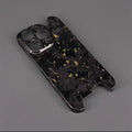 Glossy Forged Ultra Thin Genuine Pure Carbon Fiber Cover For iPhone 15 14 16 Pro Max Glitter Bling Irregular Shockproof Case