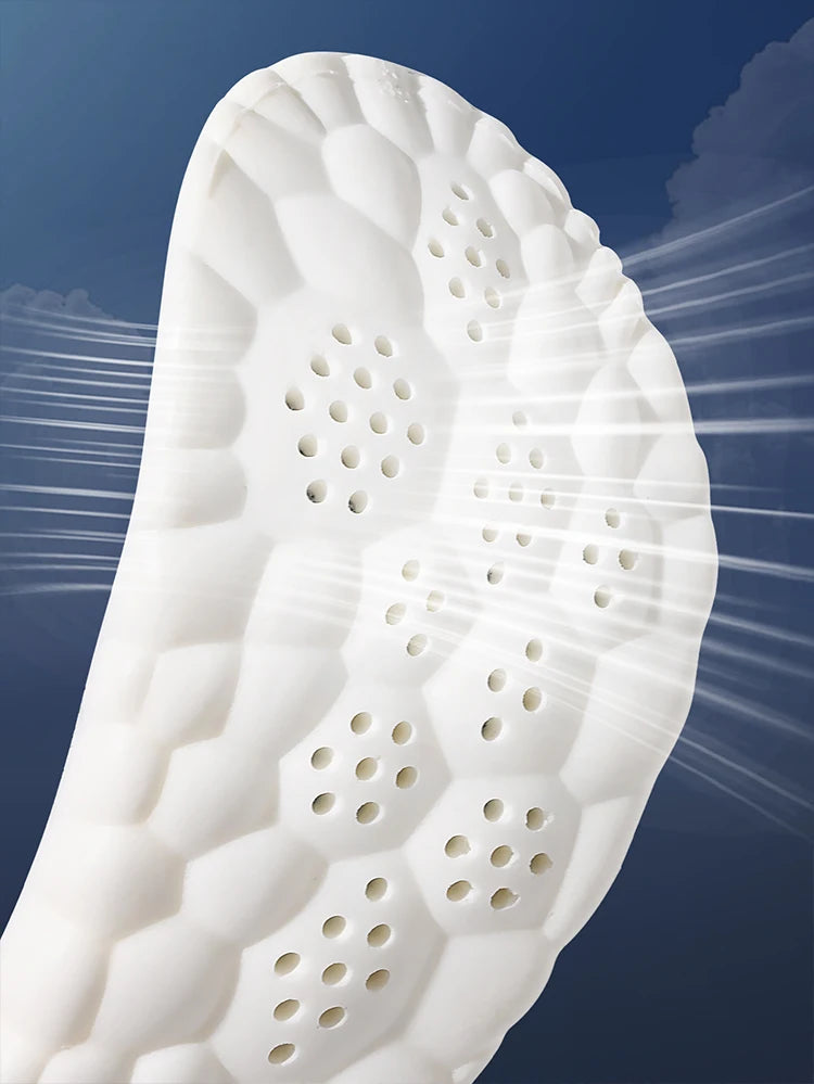 1/2/4pairs Latex Sport Insoles Soft High Elasticity Shoe Pads Orthotic Breathable Shock Absorption Cushion Arch Support Insole