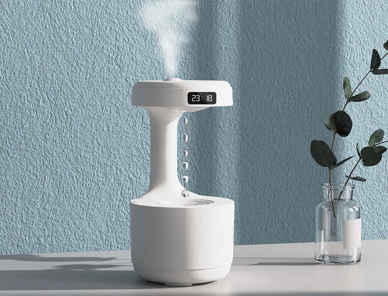 Water Droplet Air Humidifier 800ml Anti-gravity Essential Oil Diffuser Night Light Weightless Sprayer Decorations Desk Lamps