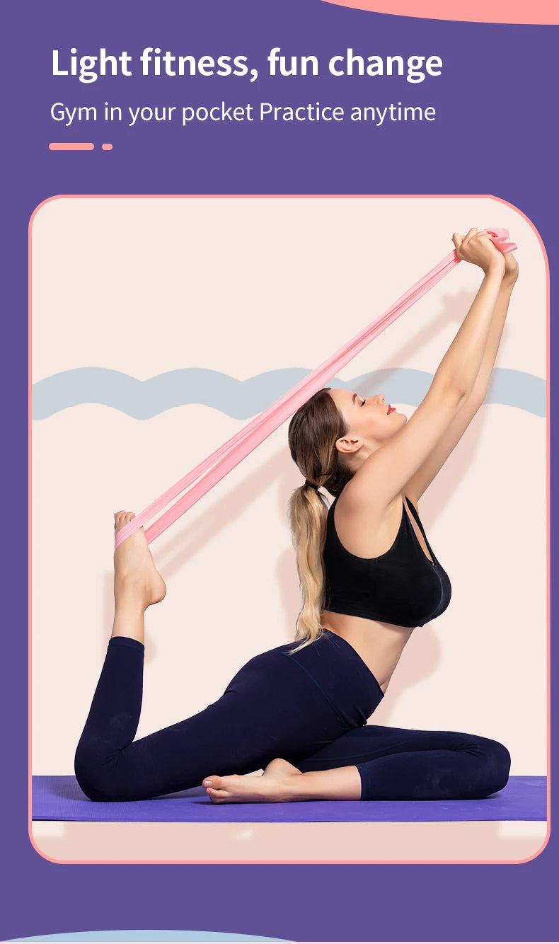 Yoga Pilates Elastic Resistance Band Fitness Training Band 150cm Fitness Elastic Rubber Gym Natural Rubber