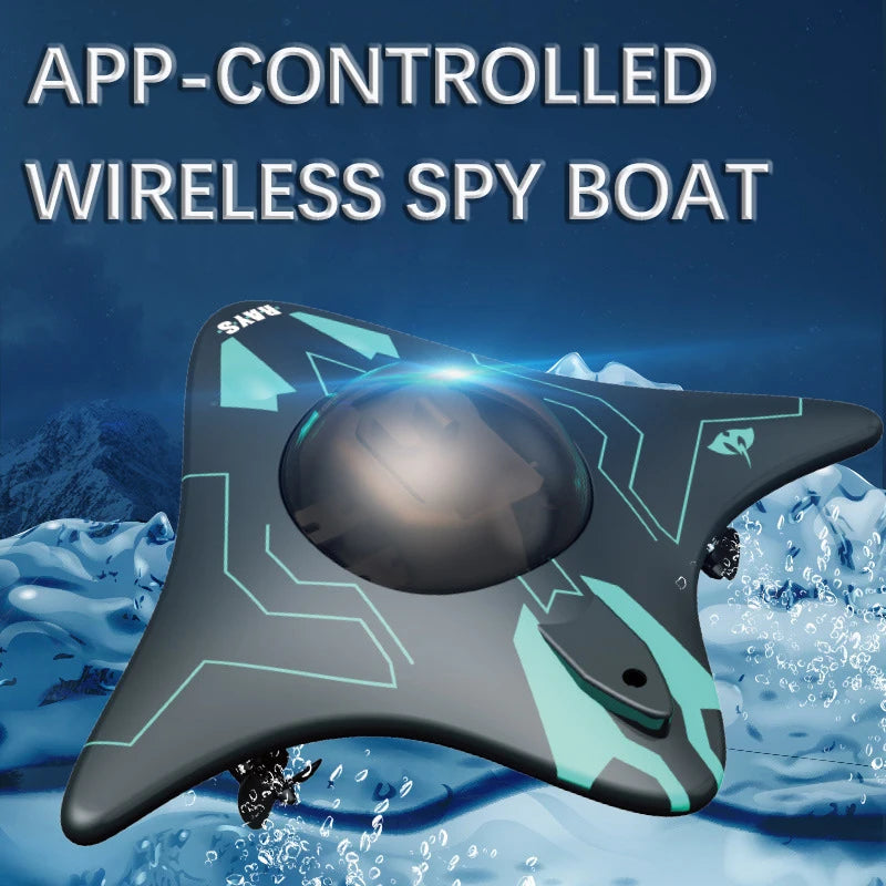 RC Boat Submarine with Camera Underwater 6CH Remote Control Wifi FPV Remote Control Boats Radio Control Toys - Kid Gifts