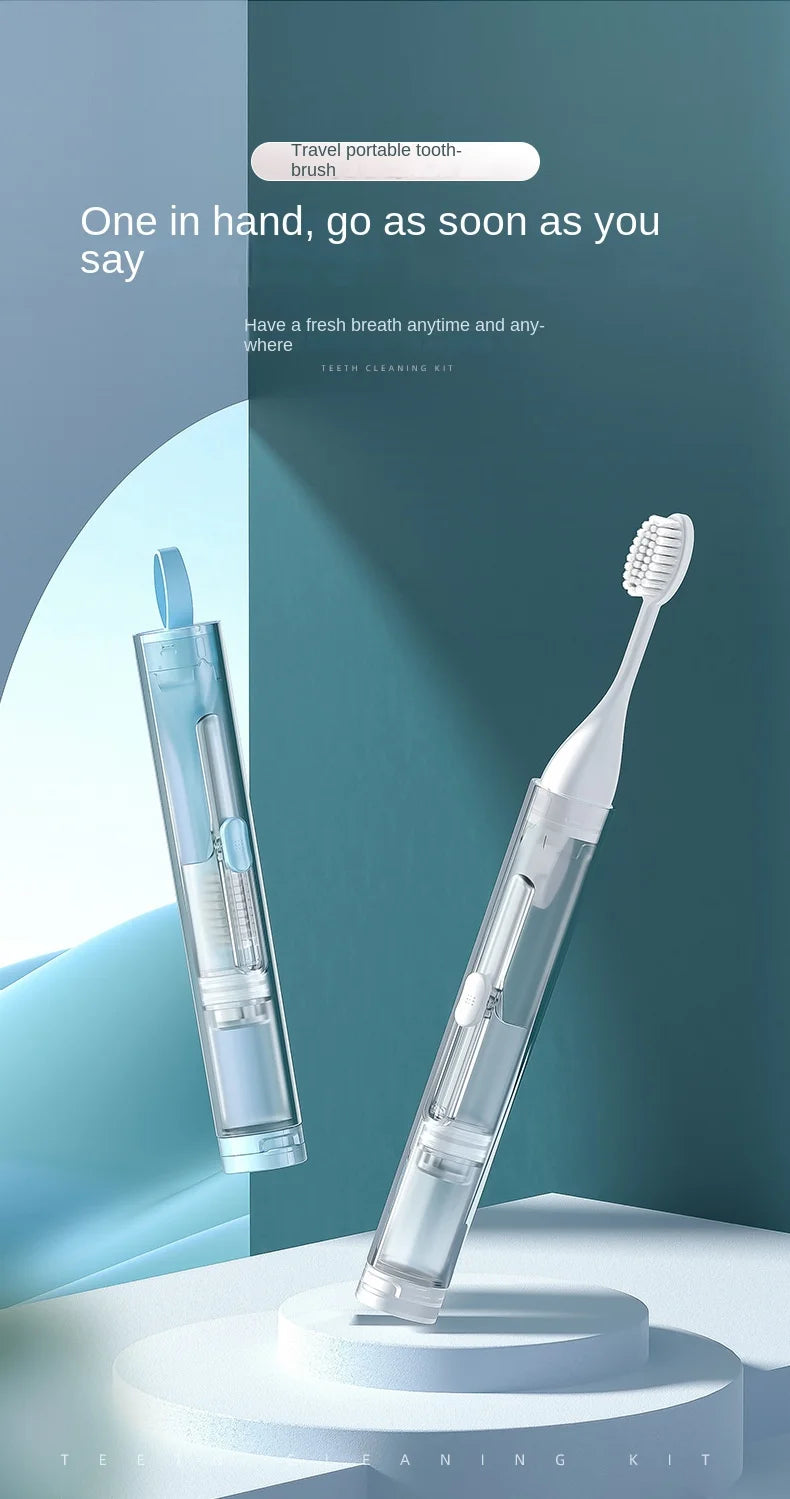 1PC Portable Folding Toothbrush Travel Toothbrush Set Creative Tooth Clean Tools Can Hold Toothpaste
