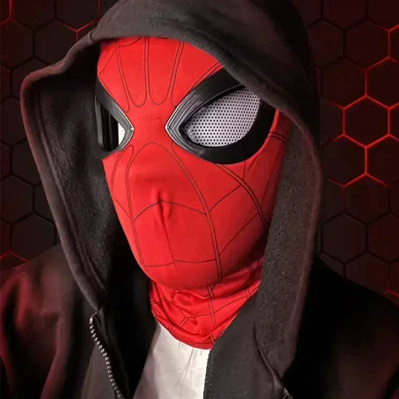 New Miles Spiderman Mask Headgear Cosplay Moving Eyes Electronic Mask 1:1 Remote Control Creative Cool Adult Kid Toys Gifts
