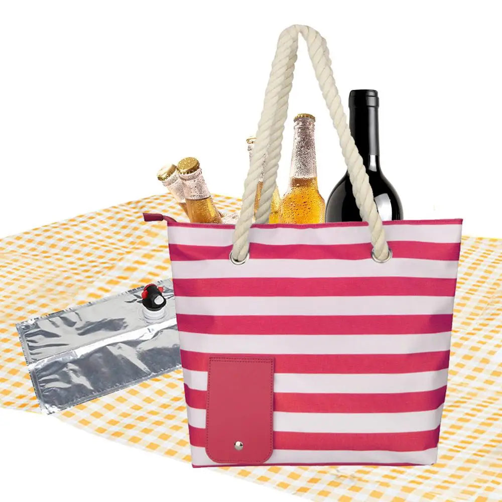 Wine Tote with Drink Dispenser Insulated Cooler Bag with Leakproof & Insulated Compartment Insulated Tote Shoulder Bag for Beach