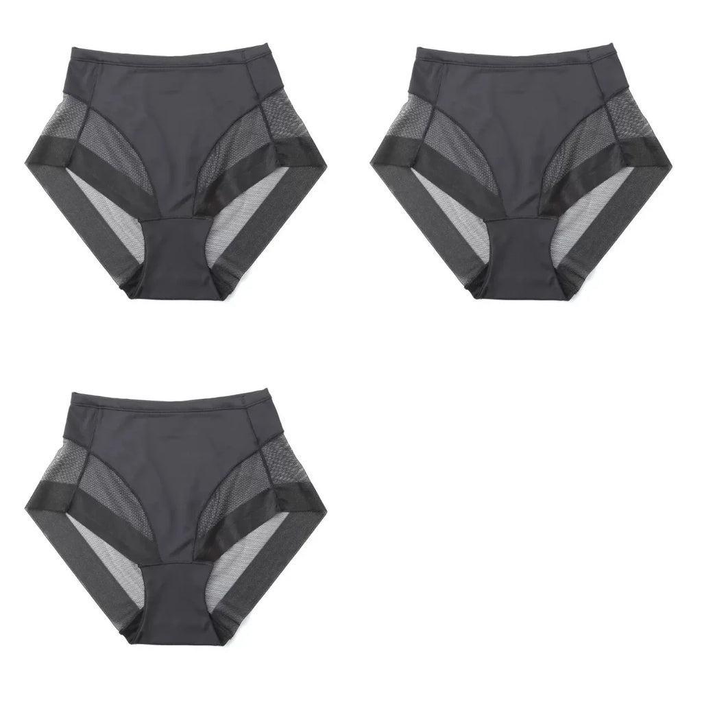 3PCS/SET Women Bodyshorts Body Shaping Panties Female Pants Breathable Mesh Intimates High Elastic Control Seamless Briefs