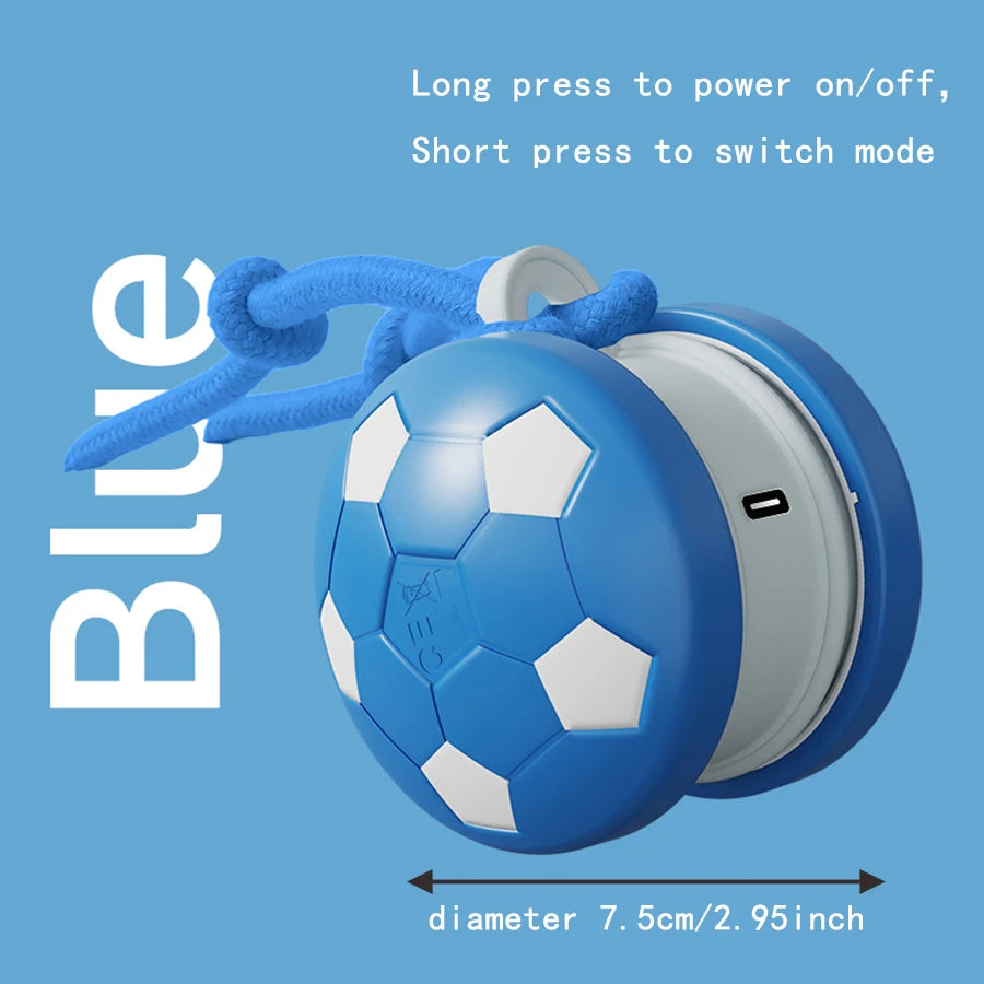 Smart Interactive Dogs Toy Balls Pets Dual-Wheel Spinning Electric ball USB Rechargeable Soccer-Shaped Cat Toys With Tail String