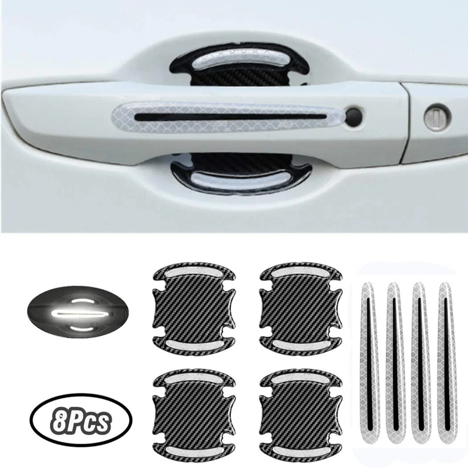 Car Door Handle Reflective Sticker Protection Sticker Door Handle Paint Surface Anti-scratch Reflective Sticker Car Accessories