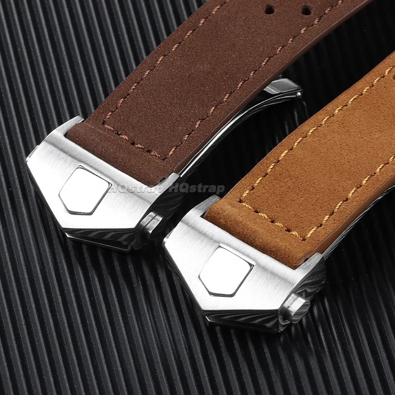 Genuine Leather Strap 20mm 22mm 24mm Cow Watch Band for Tag Heuer for Carrera Series Wristband Universal Sport Soft Bracelet