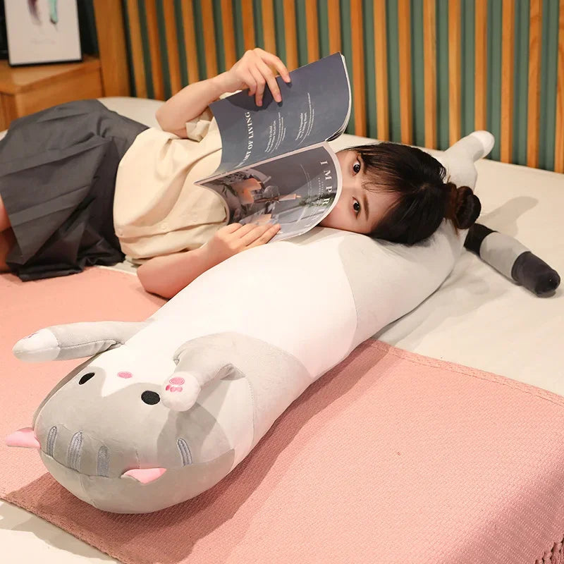 Cute and Soft Long Cat Plush Toy Ultra Kawaii Cat Hug Pillow Body Animal Sleeping Companion Kids Birthday Gift