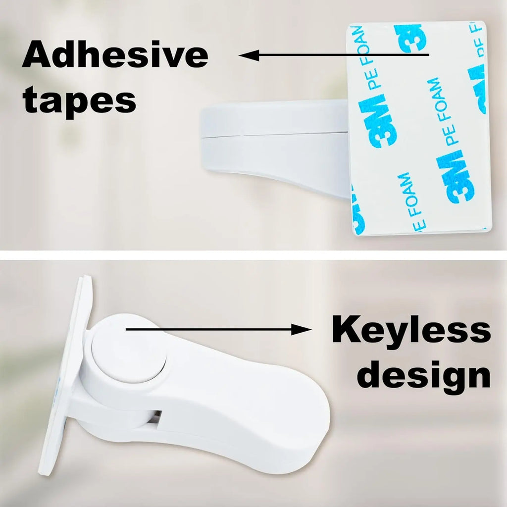 Child Proof Door Lever Lock Baby Safety Door Handle Lock with 3M Adhesive No Drilling Needed Minimalist Design for Home Security