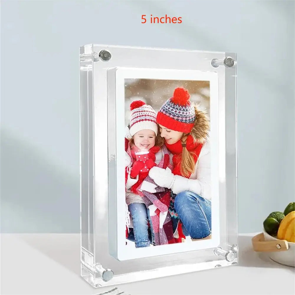 Acrylic Digital Photo Frame 5/7 Inchs 1000mAh Automatically rotate Display IPS Screen 4G Memory Battery Gravity Induction