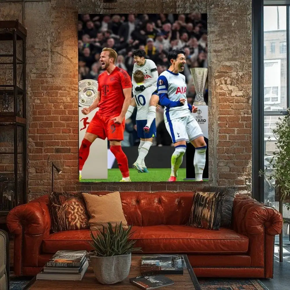 1PC Football Tottenham wins the championship poster Self-adhesive Art Waterproof Paper Sticker Coffee HouseWall Decor