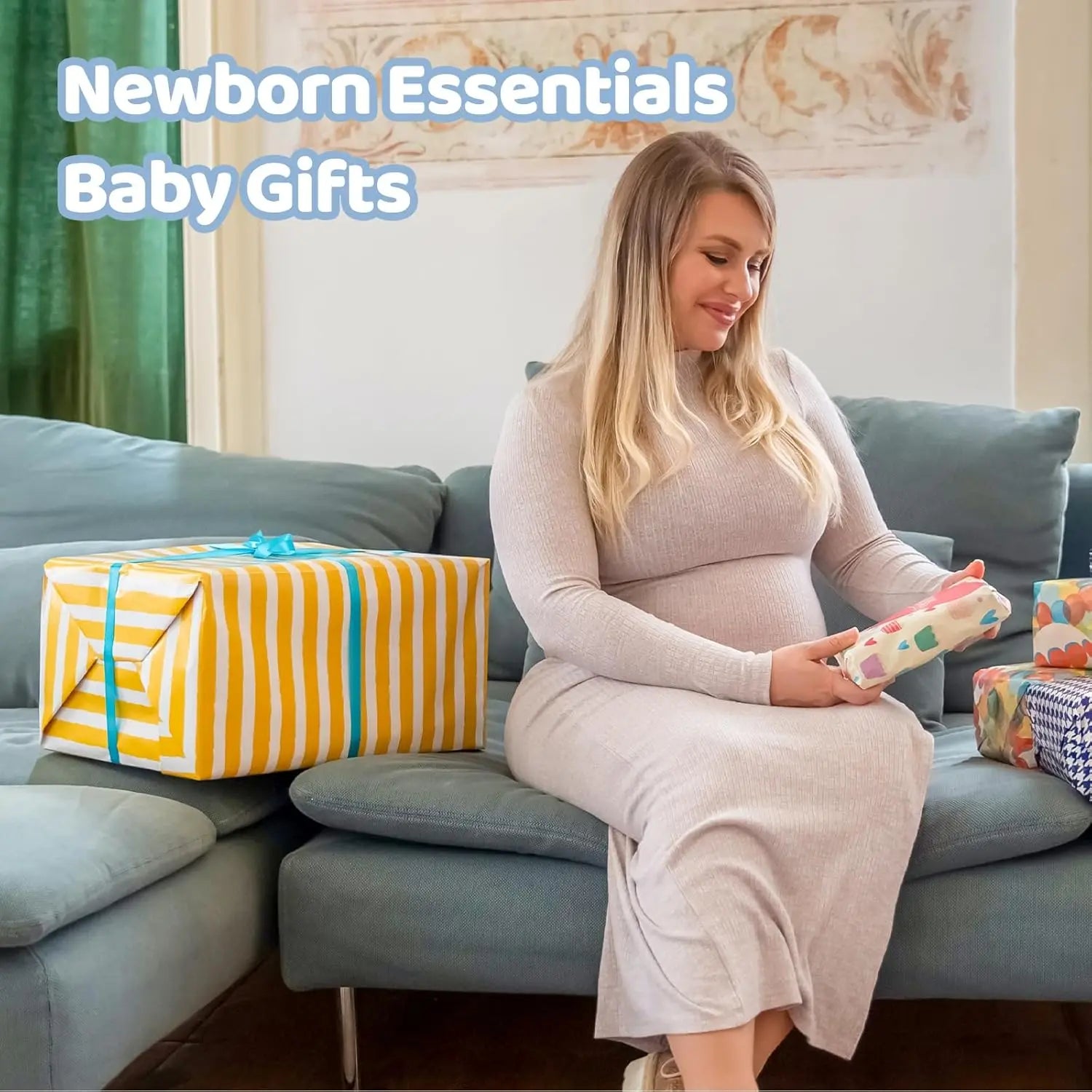 Soft Cotton Swaddle Blanket for Newborns 0-6 Months, Easy Velcro Closure & Machine Washable