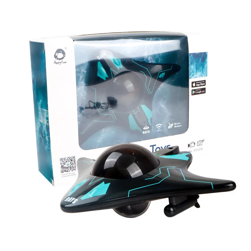 RC Boat Submarine with Camera Underwater 6CH Remote Control Wifi FPV Remote Control Boats Radio Control Toys - Kid Gifts