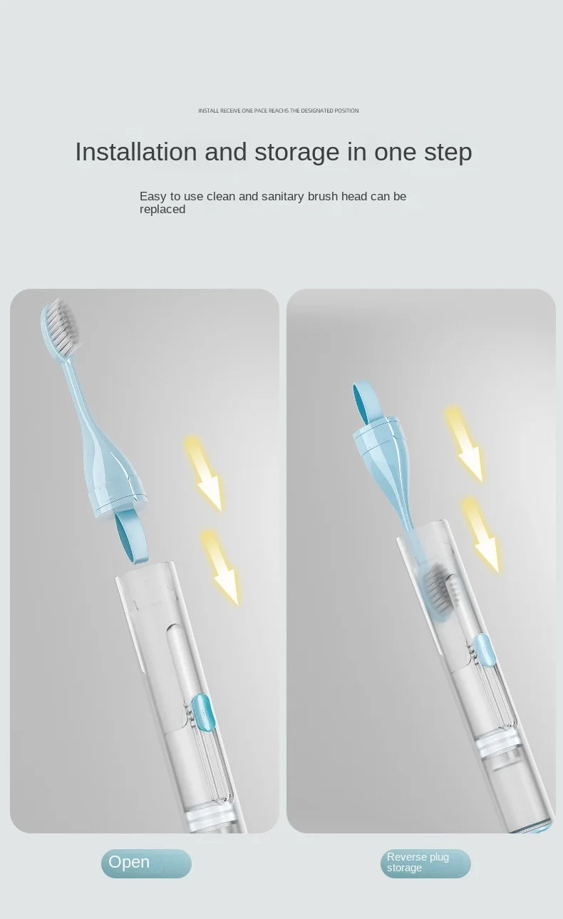 1PC Portable Folding Toothbrush Travel Toothbrush Set Creative Tooth Clean Tools Can Hold Toothpaste