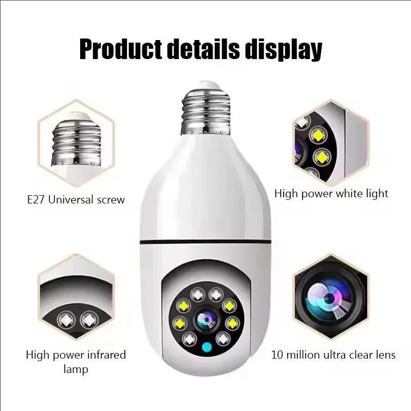 4G WiFi IP Camera E27 Bulb Cam 3MP Wireless Baby Monitor AI Tracking Security Video Surveillance Pet Cam SmartLife Indoor
