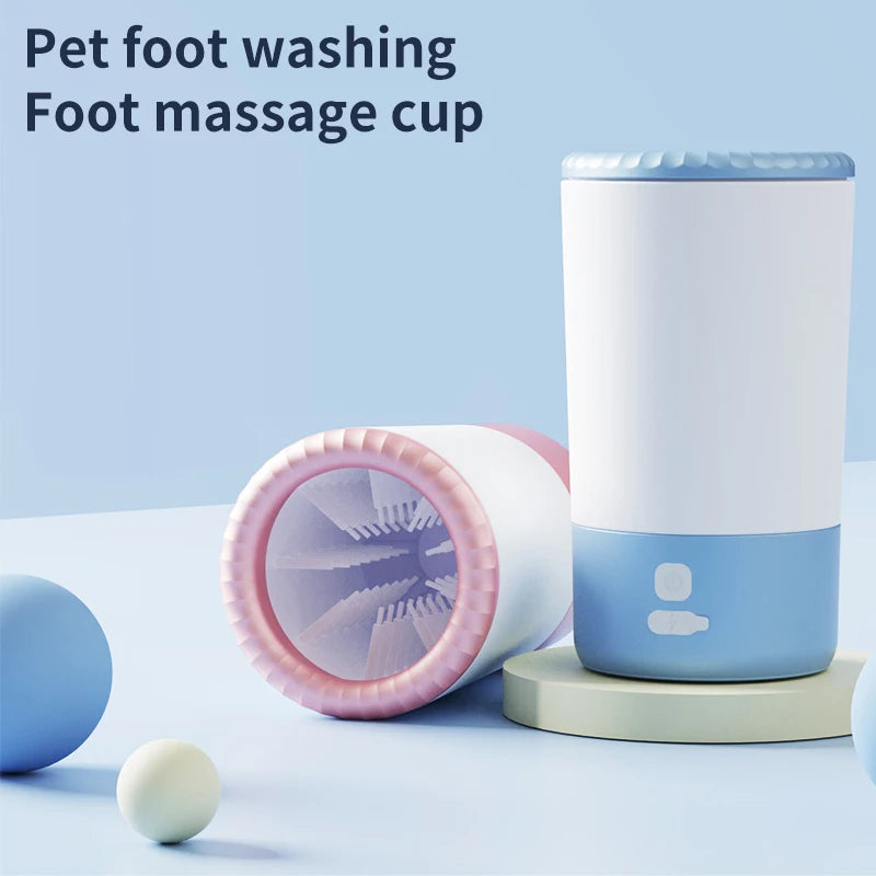 Pet Paw Cleaner Cup Automatic Dog Foot Washer with 360° Rotating Silicone Brush Portable Cleaning Tool for Bathing & Grooming