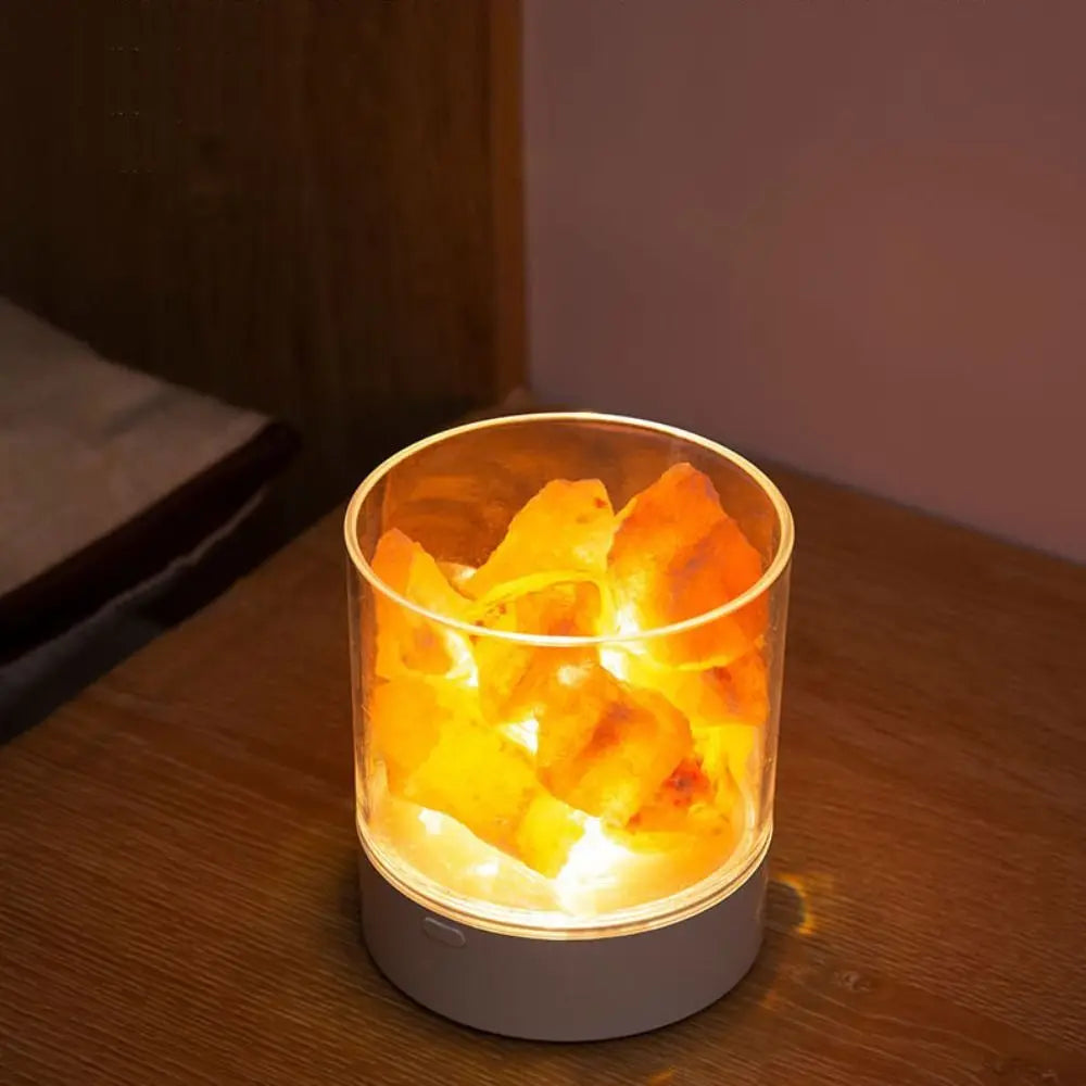 Natural Crystal Salt Lamp USB Powered Eye Protection Table Lava Lamp 7 Color Lights LED Table Light Home Decor
