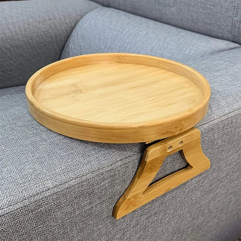 2026 Sofa Tray Table Sofa Armrest Clip-On Tray Natural Wooden Sofa Tray Practical TV Snack Tray for Remote Control Coffee Snacks