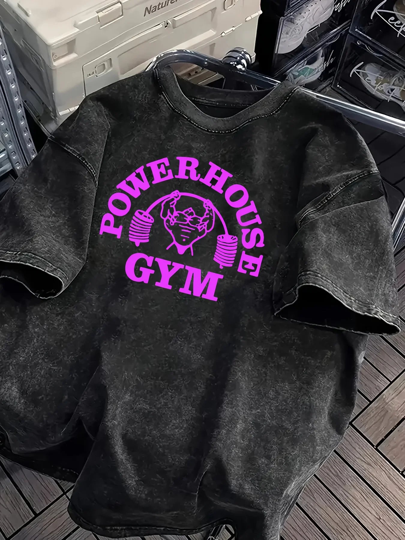 Retro Washed Gorilla World Gym Print 100% Cotton Men Women T-shirt Summer Autumn Daily Outdoor Sports Casual Street Short-sleeve