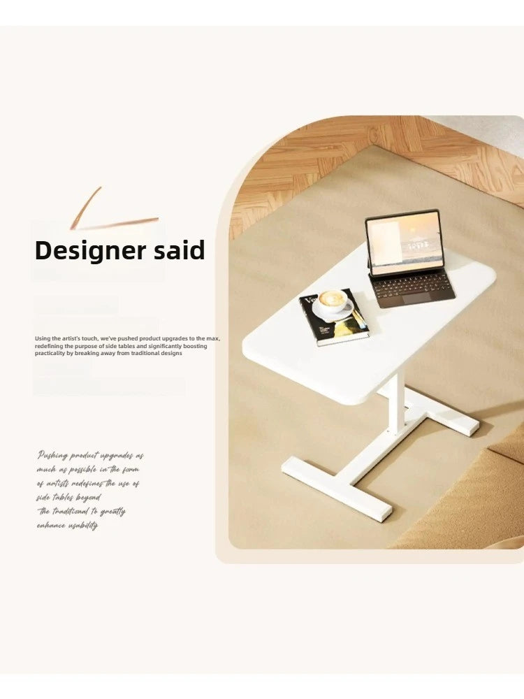 Height Adjustable Mobile Laptop Desk with Wheels Multi-Purpose Rolling Tray Table for Standing Workstation Use in Living Room