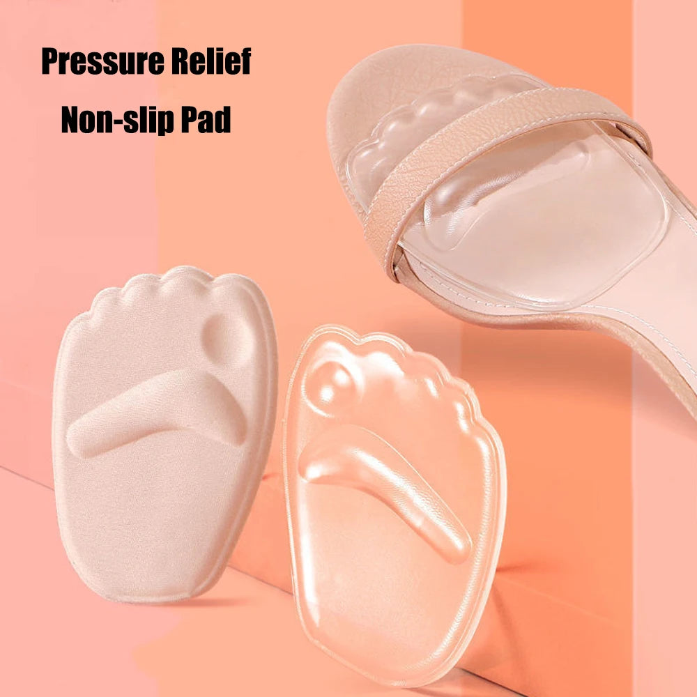 Forefoot Insert Cushion Pads for Women Shoes Anti slip Silicone Foot Pain Relief Pads for High Heels Sandals Gel Shoe Insoles