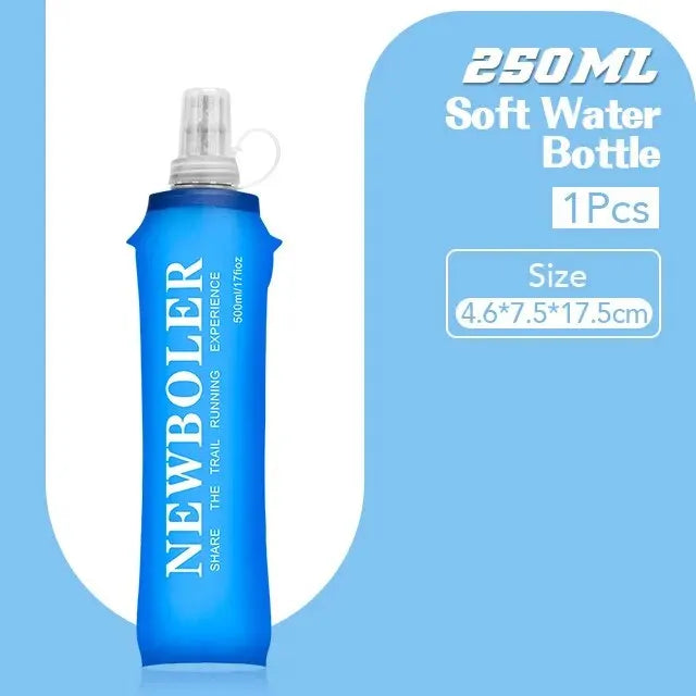NEWBOLER 250ml 500ml Water Bottle TPU Folding Soft Flask Sport Water Bottle Water Bag Collapsible Water Bottle Running Camping