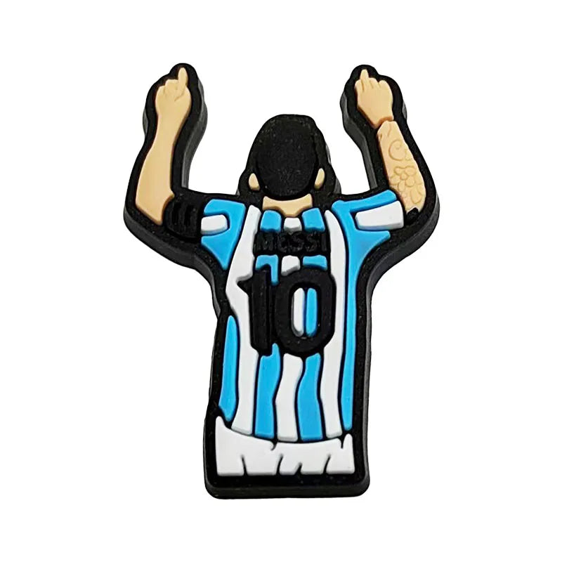 1-16pcs of Football Star Mesi Series Cartoon Shoe Charming Decorative Accessories, Children's Favorite Gifts