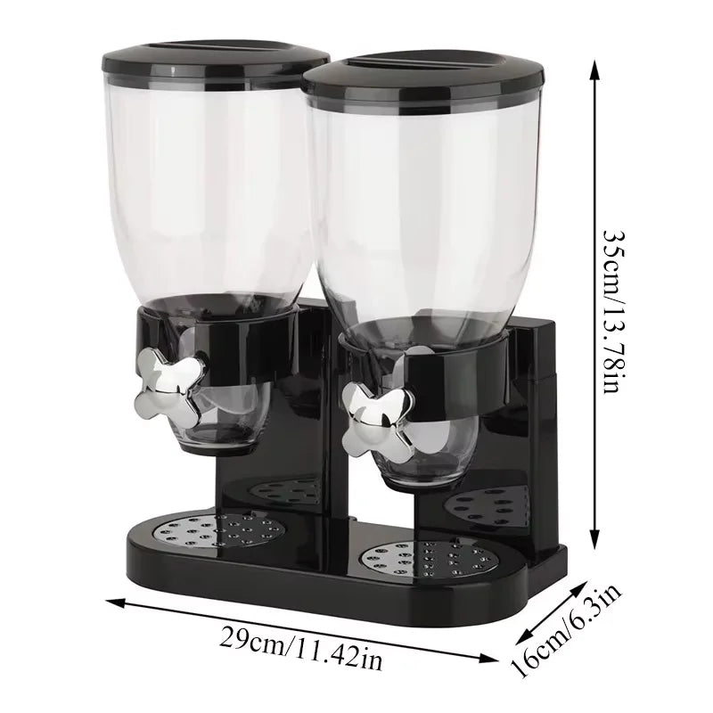 Multifunctional Food Storage Containers Cereal Dry Food Dispenser Storage Container Dual Control Household Kitchen Storage Bottl