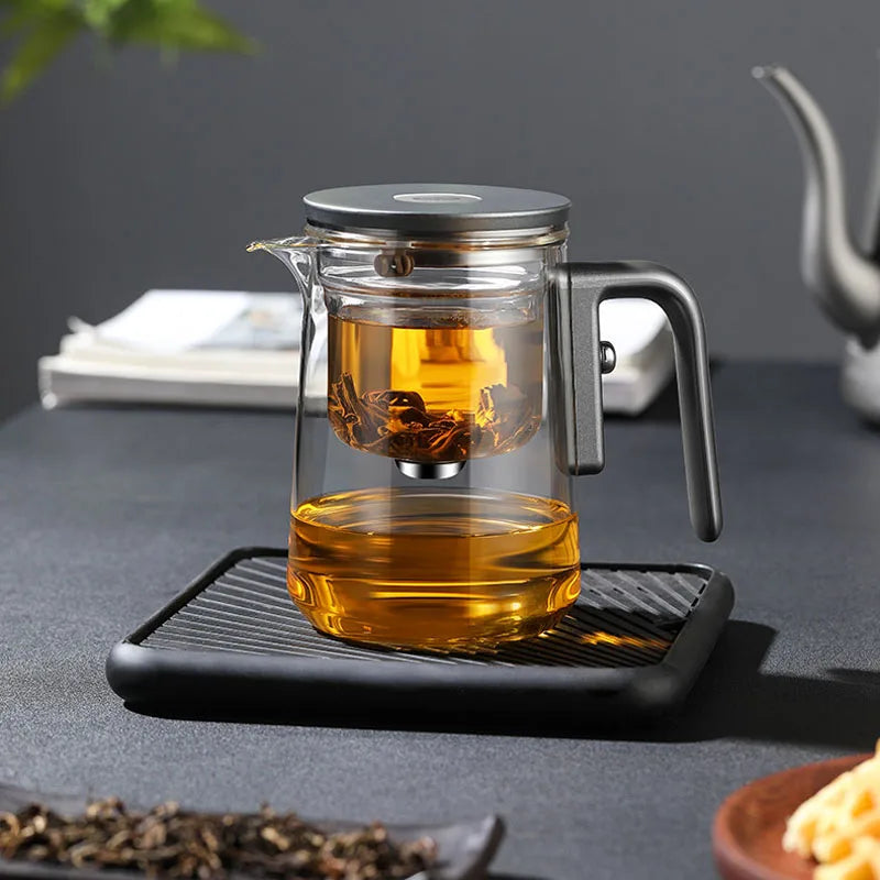 Fashion New Water Separation Inner Container Teapot One Click Magnetic Switch Tea Separation Filtration Glass Tea Pot