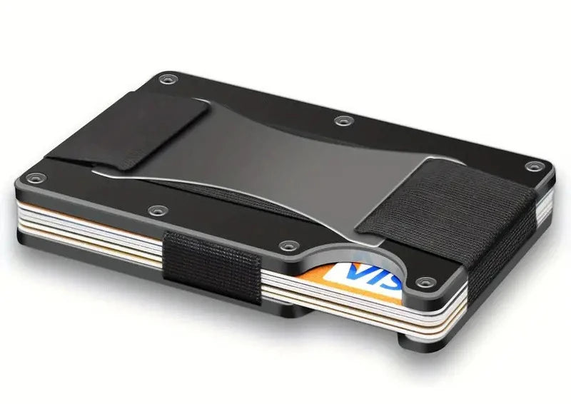 New Slim Fashion RFID Protection Card Holder Men Women Aluminum Wallet Elasticity Back Pouch ID Credit Case Unisex Travel Purse