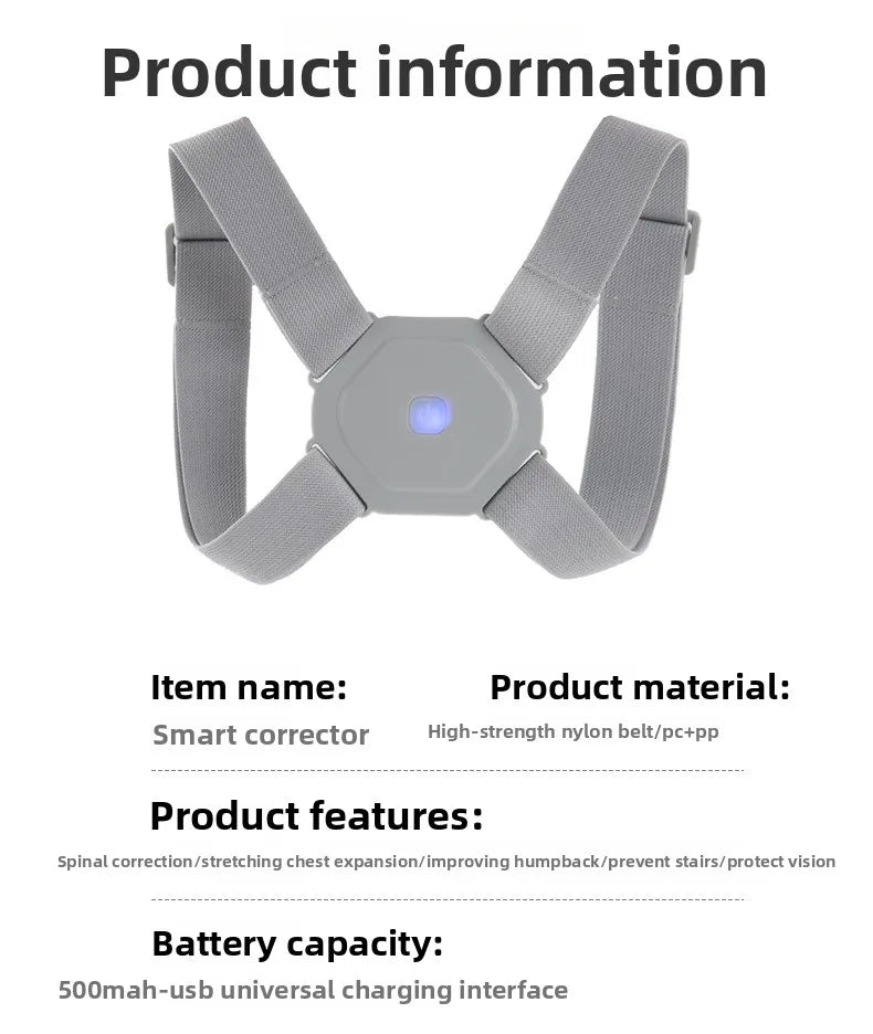 Adjustable Posture Corrector Smart Back Brace Vibration Reminder Invisible Shoulder Support For Neck Pain Relief Adult Kid
