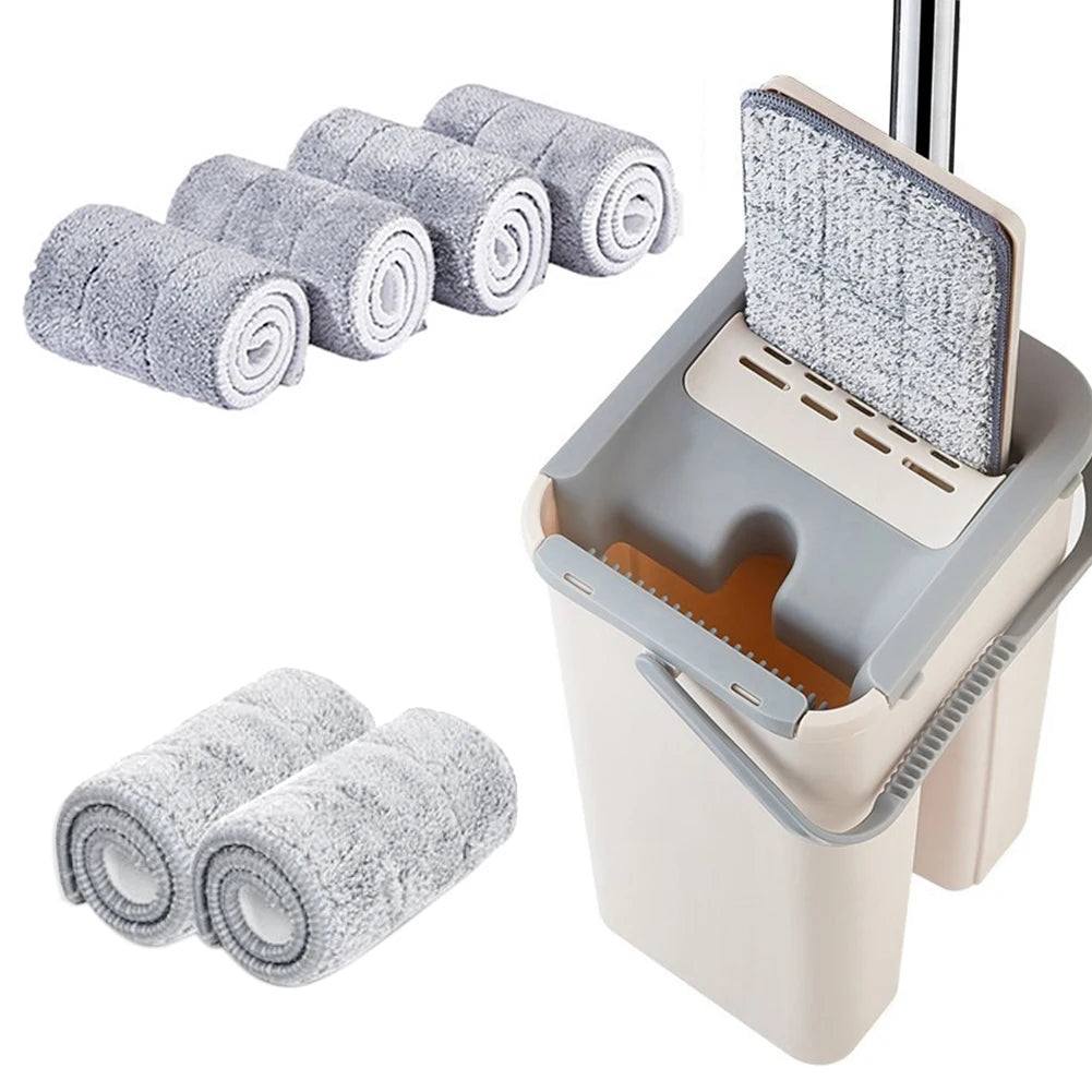 Rotating Head Household Cleaning Cloth Replacement Mop Microfiber Flexible Mop Heads Multi-function Stickable for Home Office