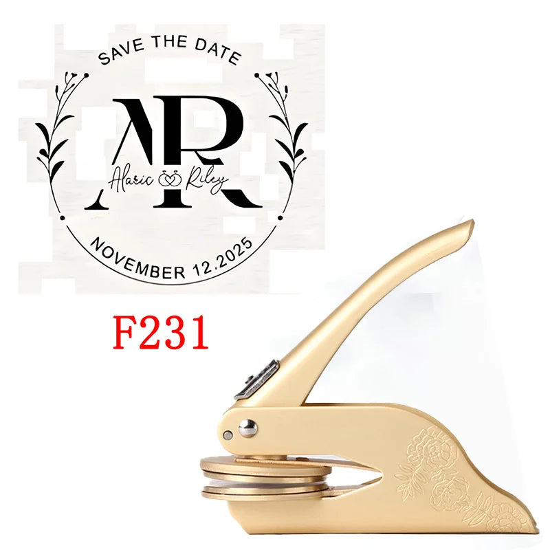 Custom Initials Embosser Stamp,Book Embosser Personalized LOGO Wedding Embossing Stamp, Address Stamp, Form the Library Embosser