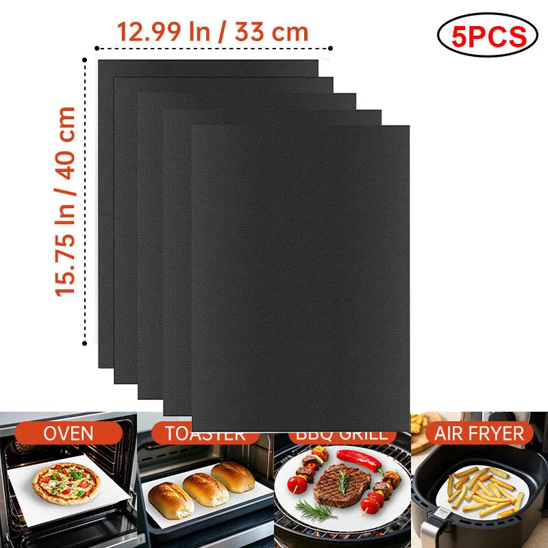 BBQ Mats Oven Bottom Liners Reusable Non-stick Baking Mats Outdoor Party Protective Mats Kitchen Tools Heat Resistant Grill Mats