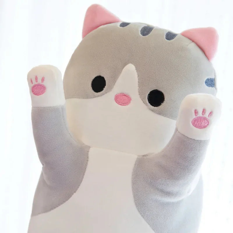 50/70cm Funny Joy Cute Soft Long Cat Plush Toys Pause Office Nap Pillow Bed Sleep Home Decor Doll for Kids Girl Gift