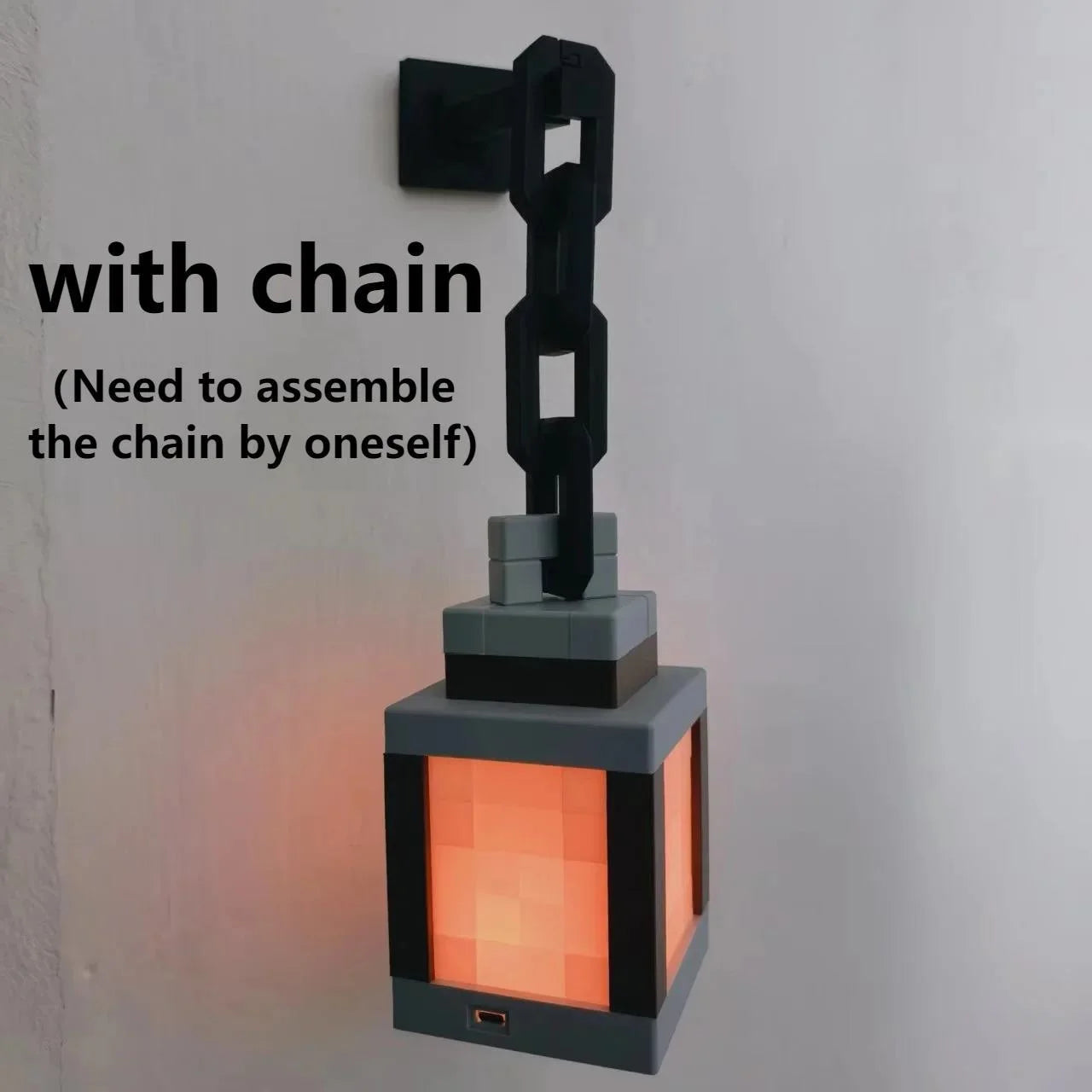 Pixel Style Wall Night Light USB Creative My Worlds Hanging Lantern For Bedroom & Gaming Decor Atmosphere Lamp For Boys Room