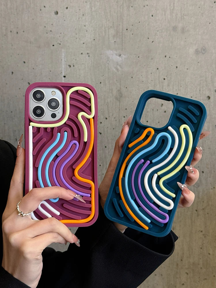 Funny Sensory Activity Board Silicone Decompression Phone Case For iPhone 16 15 14 13 12 11 17 Pro Max Soft Back Cover