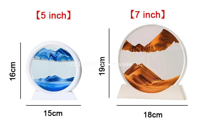 Sandscape Moving Sand Art Frame Quicksand 3D Dynamic Liquid Hourglass Kinetic Sand Painting Flowing Sand Office Home Decor Gifts