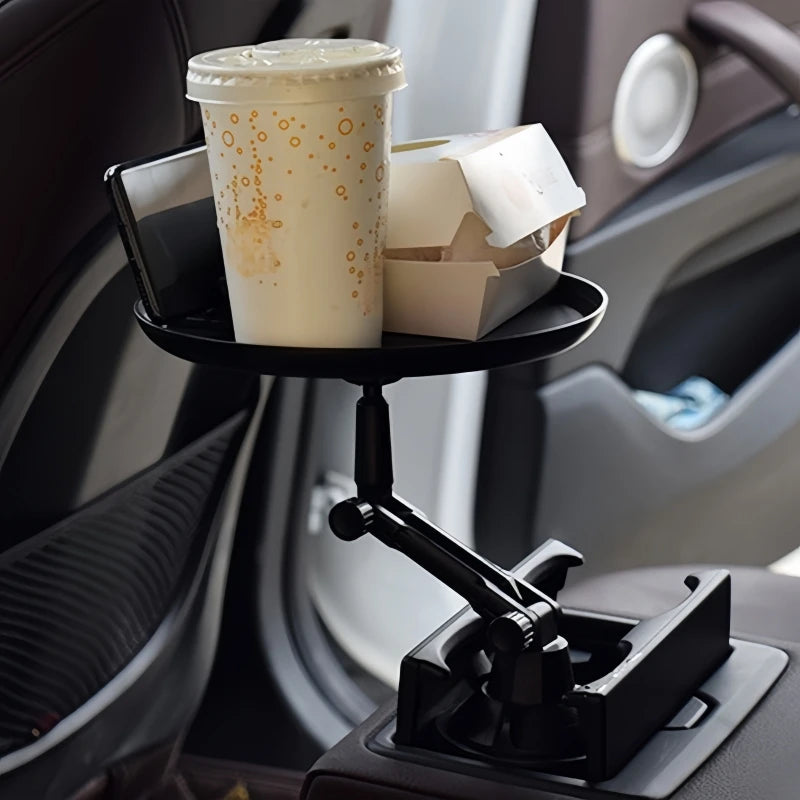 360° Adjustable Car Cup Holder Tray & Phone Mount Expander For Car, Portable Tray Table,Food Storage Rack, Coffee Table,