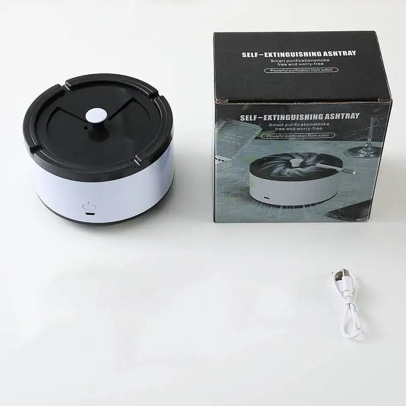Smart Ashtray Air Purifier Remove Secondhand Smoke and Tobacco Odor Instantly Auto Ashtray Flame Retardant Cigarette Holder Box