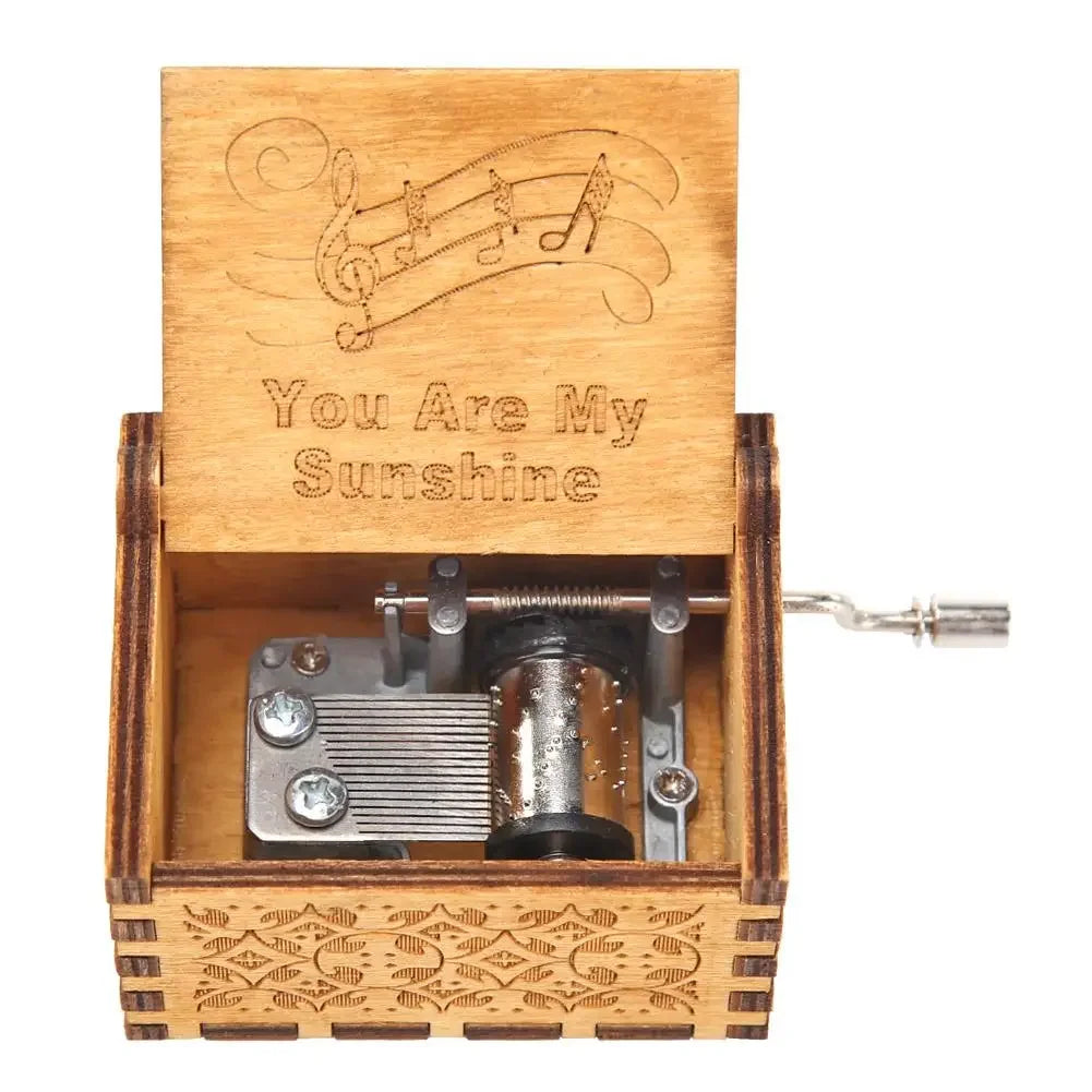 Wooden Hand Crank Music Box Bohemian Rhapsody Theme You Are My Sunshine Music Box Musica Theme Birthday Christmas Gift