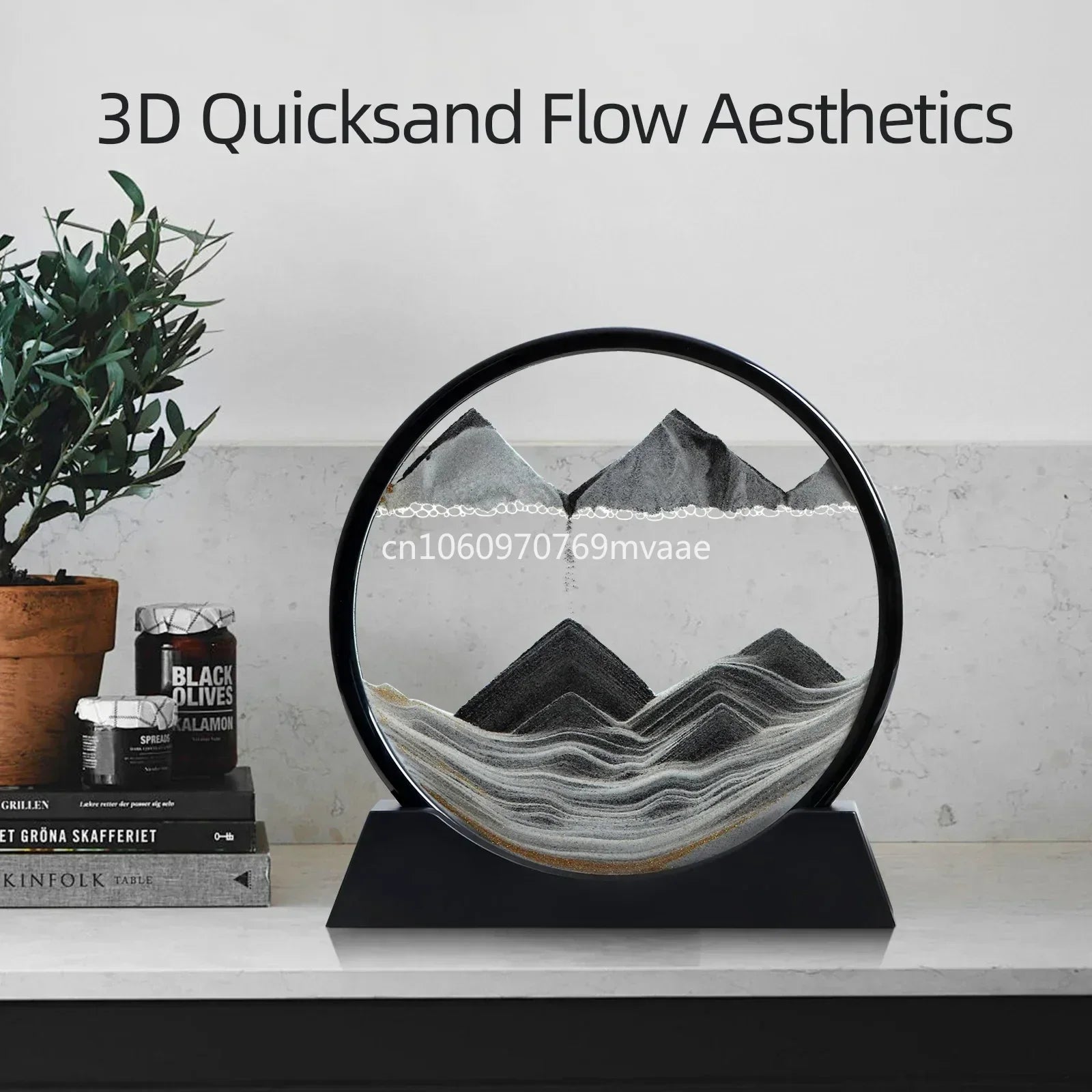 Sandscape Moving Sand Art Frame Quicksand 3D Dynamic Liquid Hourglass Kinetic Sand Painting Flowing Sand Office Home Decor Gifts