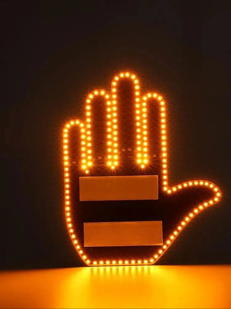 Car LED Finger Lights Funny Car Interior Light With Remote Control Rear Window Multi-function Warning Reminder Lamp Accessories