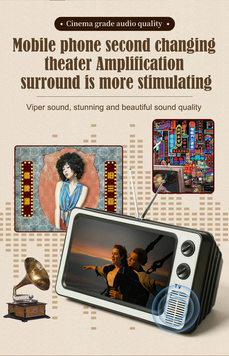 Phone Screen Magnifier Enlarged Expand Stand Phone Holder HD Video Amplifier Eyes Protection Retro TV Box For Iphone Xiaomi