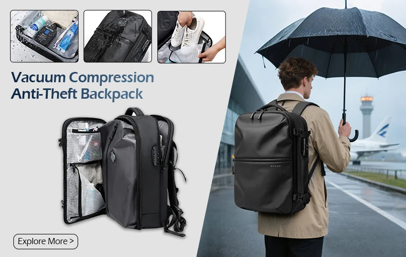 Bange Men's Designer Laptop Bag School Bags for Boys Male Motorcycle Tactical Business Sports Travel Backpack Men